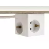 DeLOCK 11497 Cubo de enchufes de 3 tomas con cable alargador de 1,5 m, cargador USB, protección infantil, blanco