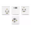DeLOCK 11497 Cubo de enchufes de 3 tomas con cable alargador de 1,5 m, cargador USB, protección infantil, blanco