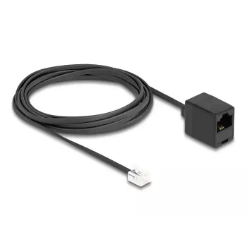 Cable de teléfono DeLOCK RJ11 macho a RJ45 hembra negro 3 m