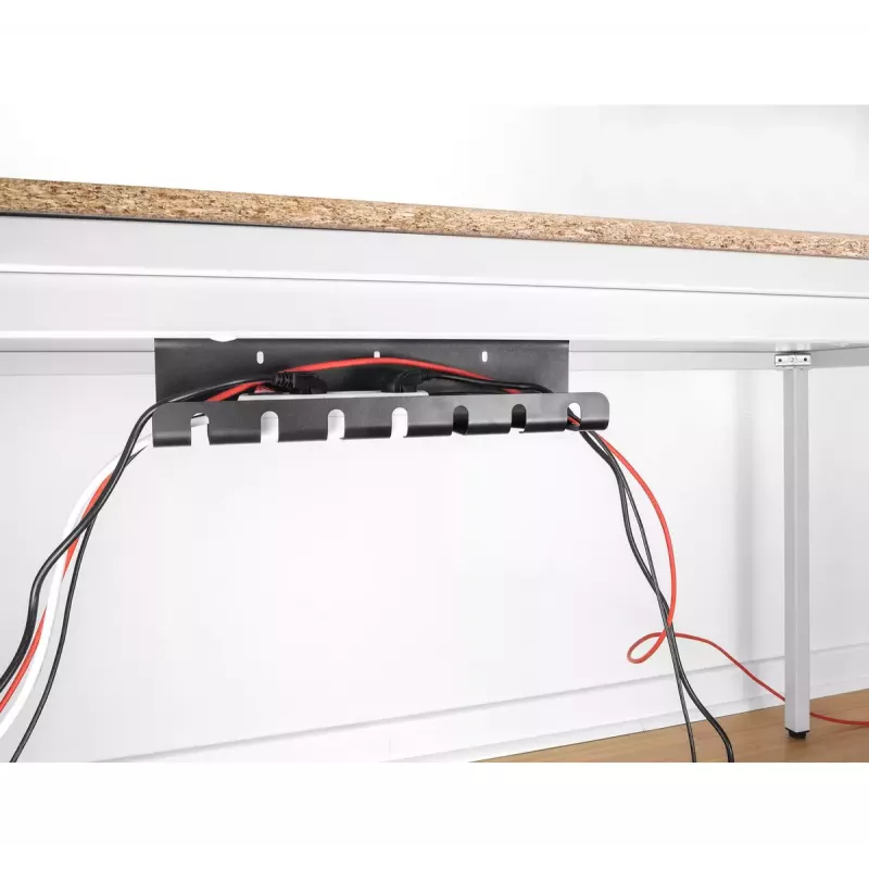 Sujetacables DeLOCK 88031 montaje bajo mesa negro 2 uds. set