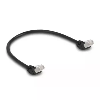 Cable de red DeLOCK RJ45 Cat.6A 45° acodado 0,5 m negro