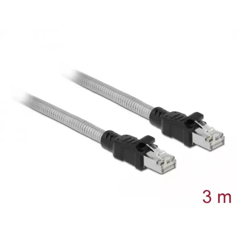 Cable DeLOCK RJ45 Cat.6A U/FTP con funda metálica 3 m