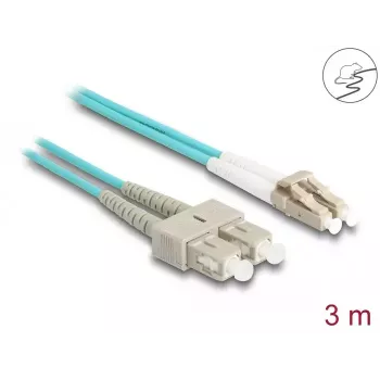 Cable de fibra óptica DeLOCK LC dúplex a SC dúplex OM3 3 m