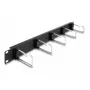 Panel de gestión de cables DeLOCK 19 inch 66918 con 5 ganchos metálicos negro