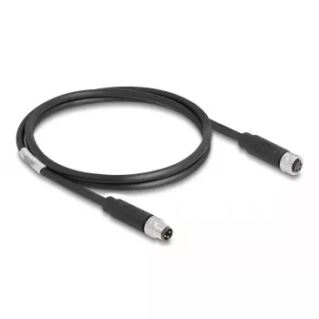 Cable DeLOCK M8 de 3 pines codificación A macho a hembra PUR TPU 1 m