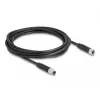Cable DeLOCK M8 de 3 pines codificación A macho a hembra PUR TPU 3 m