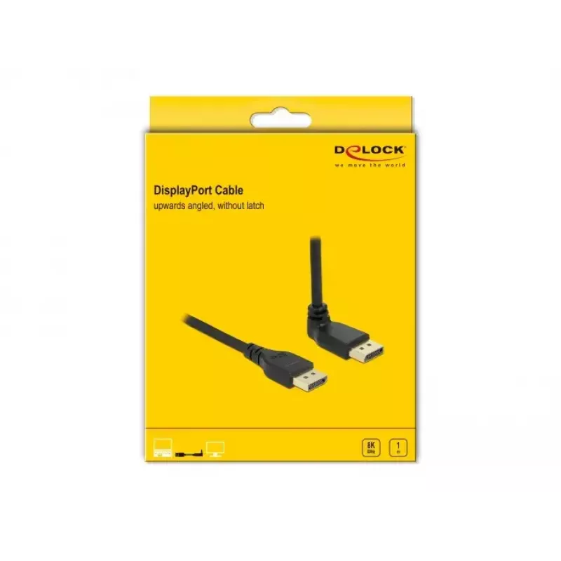 Cable DELOCK DisplayPort 1 m, DisplayPort a DisplayPort, 5,7 mm de diámetro, hasta 32 canales de audio