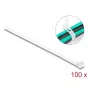DeLOCK Bridas reutilizables, 150 x 7.2 mm, blanco, 100 uds.