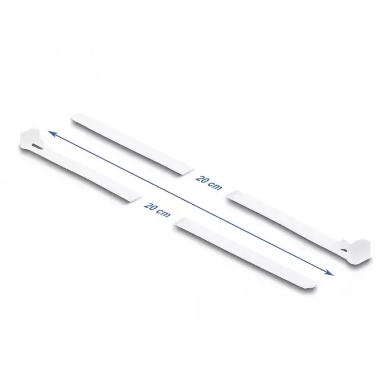 DeLOCK Bridas reutilizables, 200 x 7.2 mm, blanco, 100 uds.