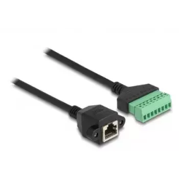 Cable RJ45 DeLOCK conector hembra Cat.6 a adaptador de regleta de bornes 30 cm