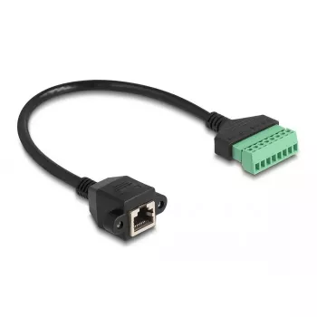 Cable RJ45 DeLOCK conector hembra Cat.6 a adaptador de regleta de bornes 30 cm
