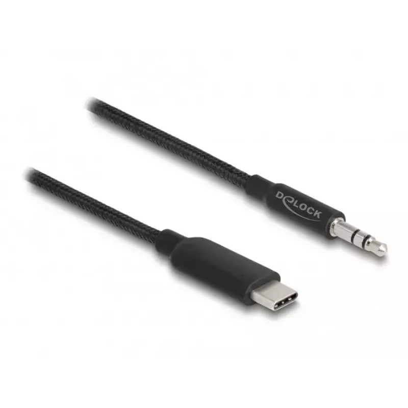 Cable de audio estéreo DeLOCK conector macho USB Type-C a conector jack estéreo de 3,5 mm 1 m negro