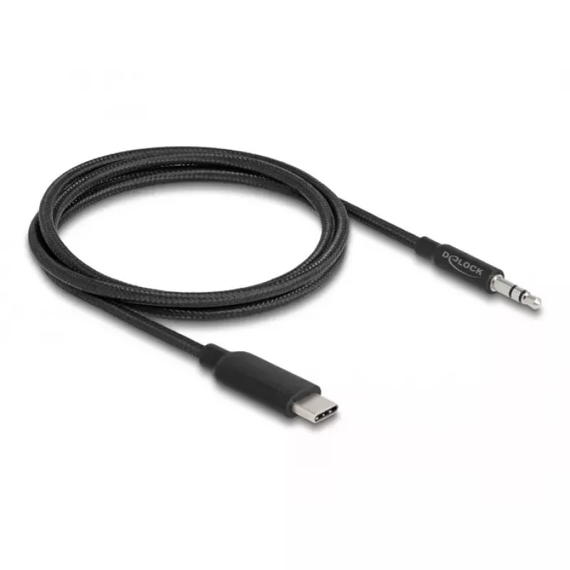 Cable de audio estéreo DeLOCK conector macho USB Type-C a conector jack estéreo de 3,5 mm 1 m negro