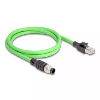 Cable de red DeLOCK M12 cable A-codificado 8 pines conector macho a conector macho RJ45 PUR (TPU) 5 m