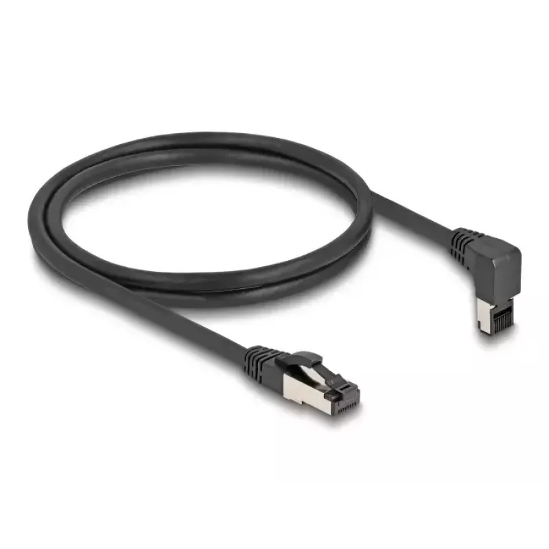 Cable de red DeLOCK RJ45 Cat.8.1 90° hacia arriba en ángulo / recto 2 m negro