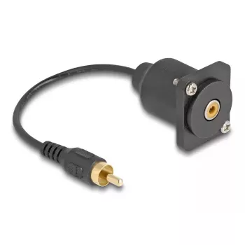 Cable de audio DeLOCK 0,2 m RCA negro 88152 conector macho a conector hembra