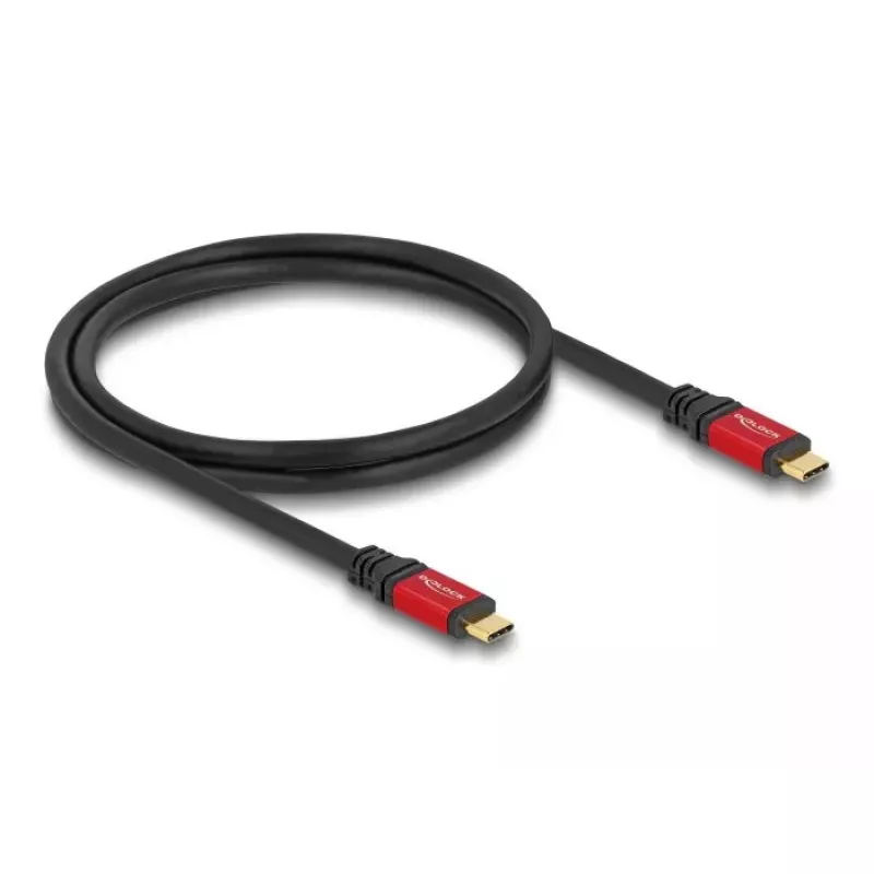 Cable USB DeLOCK 80090 conector macho Type-C a conector macho 5 Gbps 1 m PD 3.0 100 W E-Marker