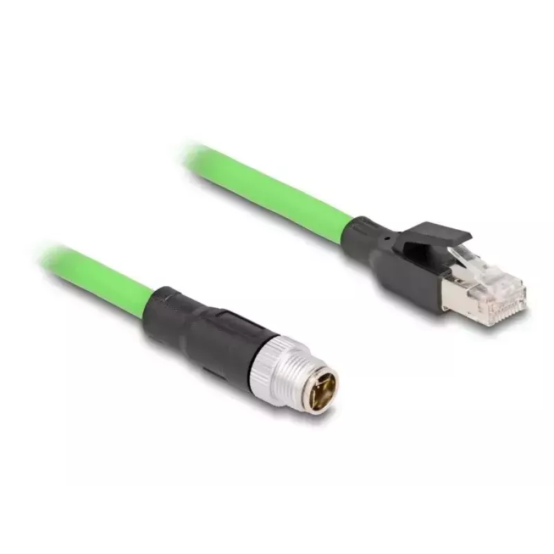 Cable de red DeLOCK M12 cable X-codificado 8 polos conector macho a conector macho RJ45 PUR (TPU) 5 m