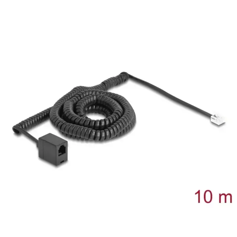 Cable de teléfono DeLOCK 90347 10 m negro RJ-11