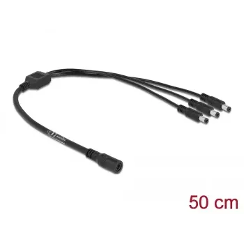 Cable divisor DC DeLOCK 83021 5,5 x 2,1 mm 1 x conector hembra a 3 x conector macho