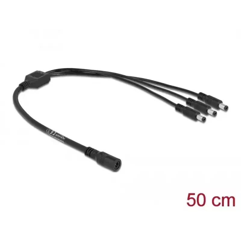 Cable divisor DC DeLOCK 83021 5,5 x 2,1 mm 1 x conector hembra a 3 x conector macho