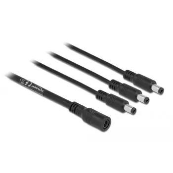 Cable divisor DC DeLOCK 83021 5,5 x 2,1 mm 1 x conector hembra a 3 x conector macho