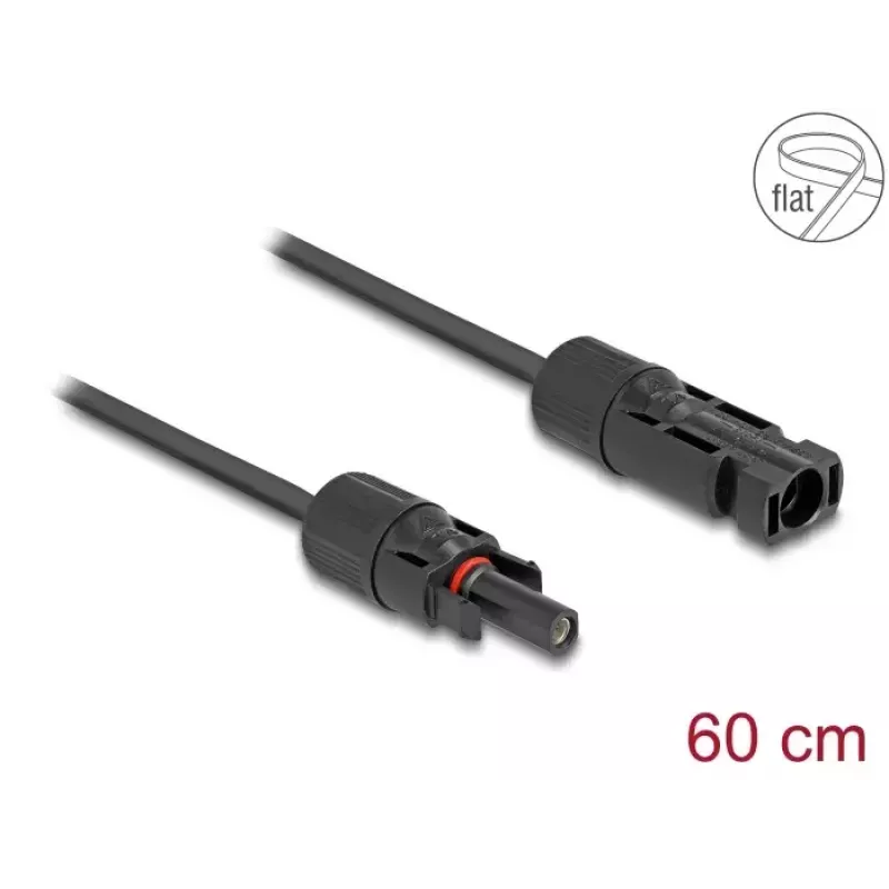 Cable DeLOCK DL4 Solar plano conector macho a conector hembra 60 cm negro 3,3 mm²