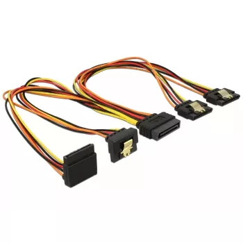 Cable SATA DeLOCK 60148 0,3 m SATA 15 polos 4 x SATA 15 polos beige naranja rojo amarillo