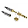 Cable prolongador de audio DELOCK 85832 3,5 mm conector macho a 3,5 mm conector hembra, 2 m, contactos dorados, AWG 28, negro
