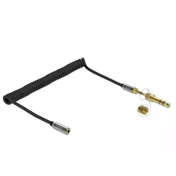 Cable prolongador de audio DELOCK 85832 3,5 mm conector macho a 3,5 mm conector hembra, 2 m, contactos dorados, AWG 28, negro