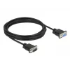 DeLOCK 86619 Cable alargador serie, DB-9 macho a DB-9 hembra, 4 m, negro