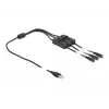 Conector macho USB Type-A a 3 x conector hembra DC 5,5 x 2,1 mm con interruptor DeLOCK 86798