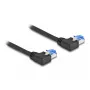 Cable de red DeLOCK RJ45 Cat.6A S/FTP acodado a la izquierda 1 m Negro