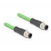 Cable de red DeLOCK M12 codificado D de 4 polos conector macho a conector macho PUR (TPU) 5 m
