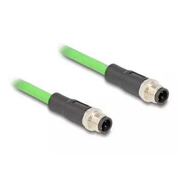 Cable de red DeLOCK M12 codificado D de 4 polos conector macho a conector macho PUR (TPU) 5 m