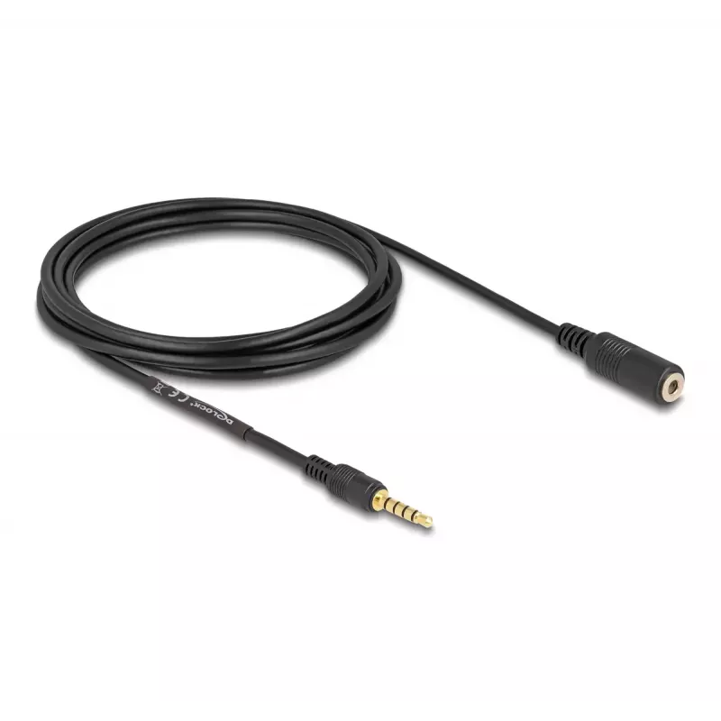 Cable de audio DeLOCK 85733 3 m conector macho 3,5 mm a conector hembra Negro dorado
