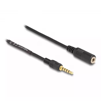 Cable de audio DeLOCK 85733 3 m conector macho 3,5 mm a conector hembra Negro dorado