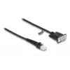 Cable espiral DeLOCK RJ50 conector macho a D-Sub 9 conector hembra 1,5 m negro
