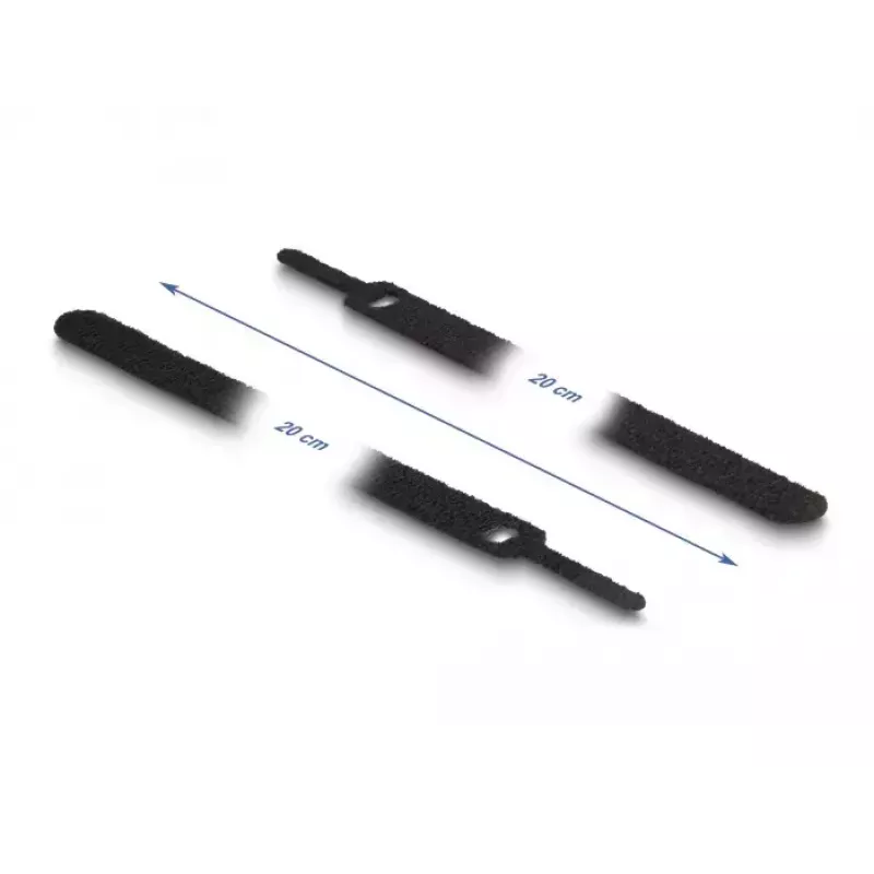 Bridas de velcro DeLOCK 19011 200x12 mm negro 10 uds.
