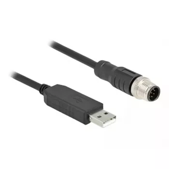 Cable de sensor/actuador DeLOCK 1,8 m M12 USB 2.0 Type-A Negro