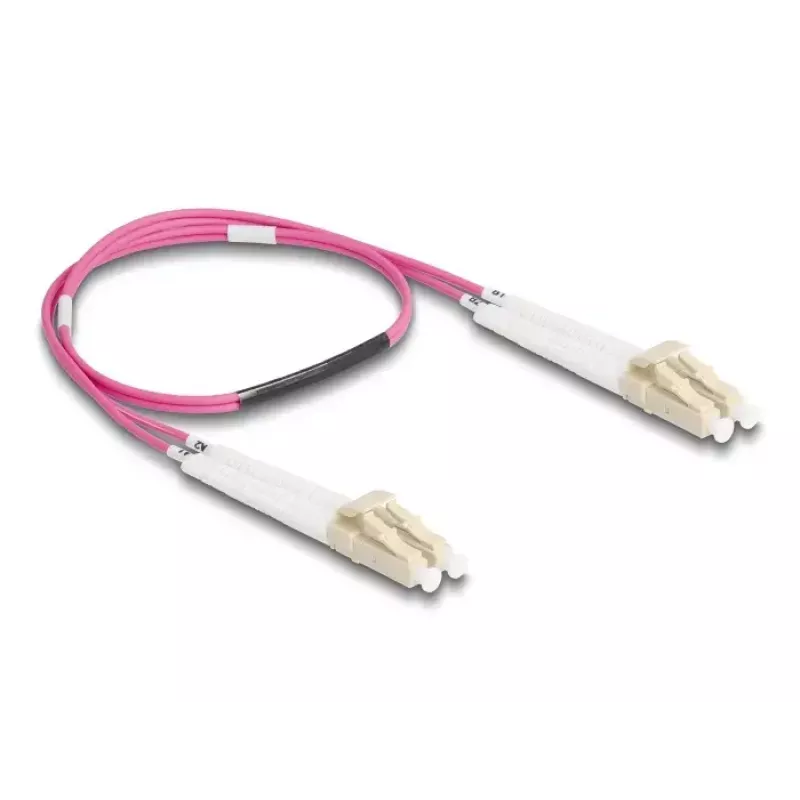 Cable de fibra óptica DeLOCK LC Duplex a LC Duplex OM4 0,5m