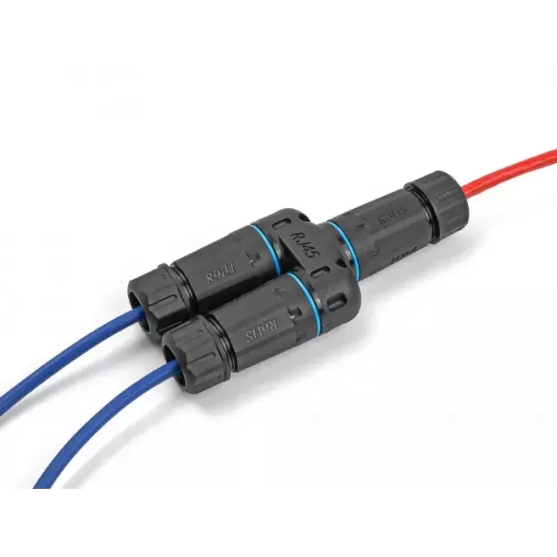 Conector de cable DeLOCK RJ45 hembra a 2 x RJ45 hembra Cat.6A sumergible