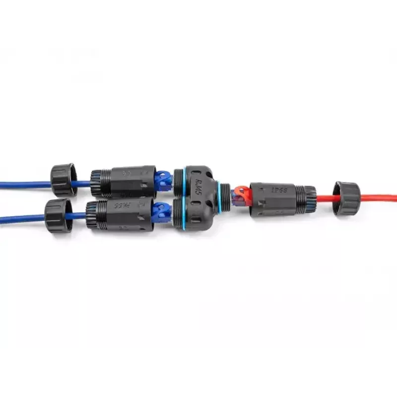 Conector de cable DeLOCK RJ45 hembra a 2 x RJ45 hembra Cat.6A sumergible