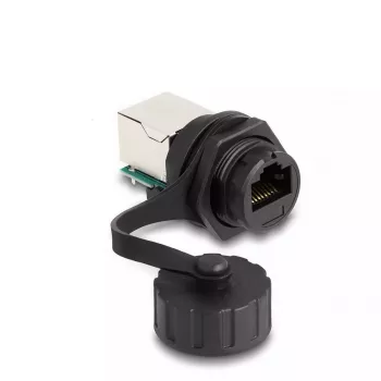 Adaptador de cable DeLOCK RJ50 hembra a RJ50 hembra IP68 sumergible negro
