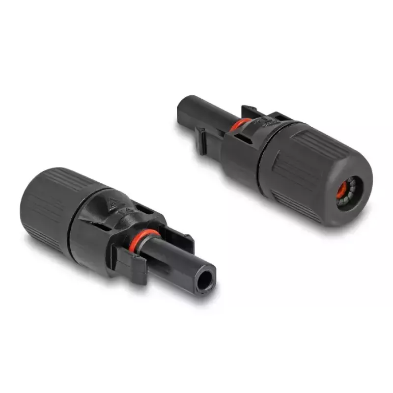 Conector solar DeLOCK DL4 para crimpar, macho y hembra, negro, 2 uds.