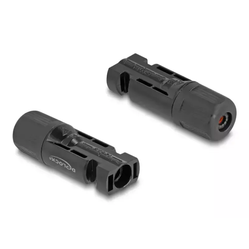 Conector solar DeLOCK DL4 para crimpar, macho y hembra, negro, 2 uds.