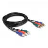 Cable prolongador RCA RGB DeLOCK 3 x macho a 3 x hembra 1 m