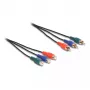 Cable prolongador RCA RGB DeLOCK 3 x macho a 3 x hembra 1 m