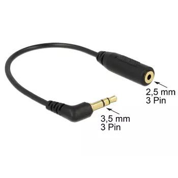 Cable de audio DeLOCK 0,17 m 2,5 mm/3,5 mm negro
