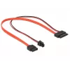 Cable SATA DeLOCK 0,3 m SATAIII 7p + 4p/SATAIII 13p fino